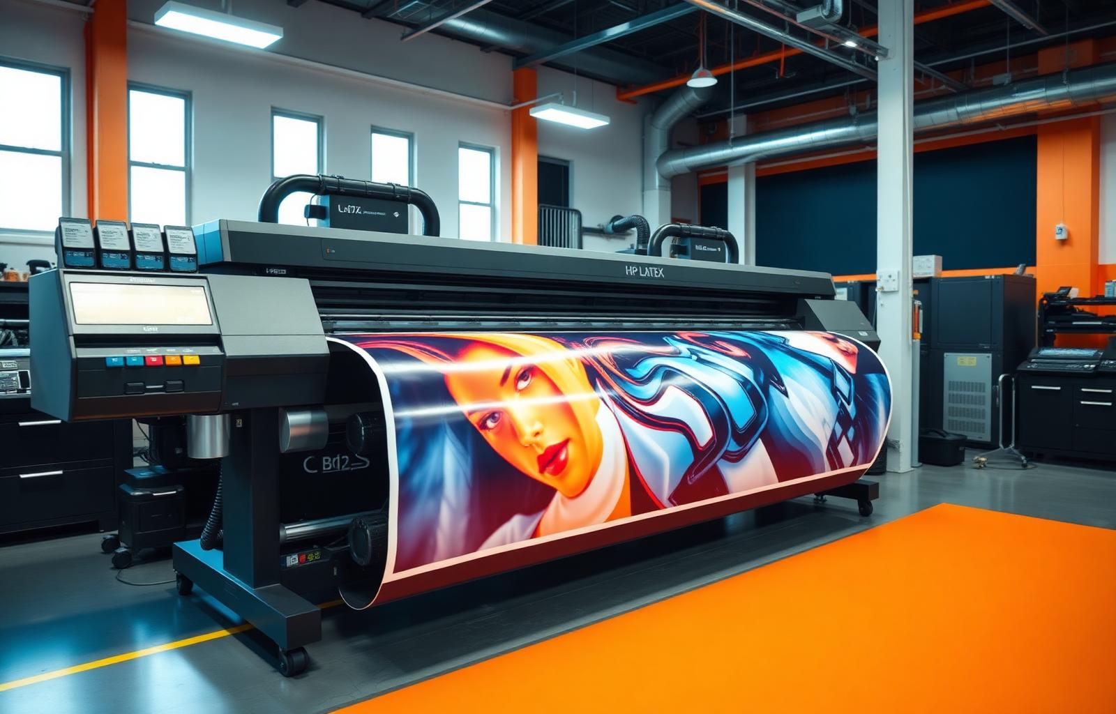 Parque gráfico SEMCO Displays com impressora HP Latex de grande formato